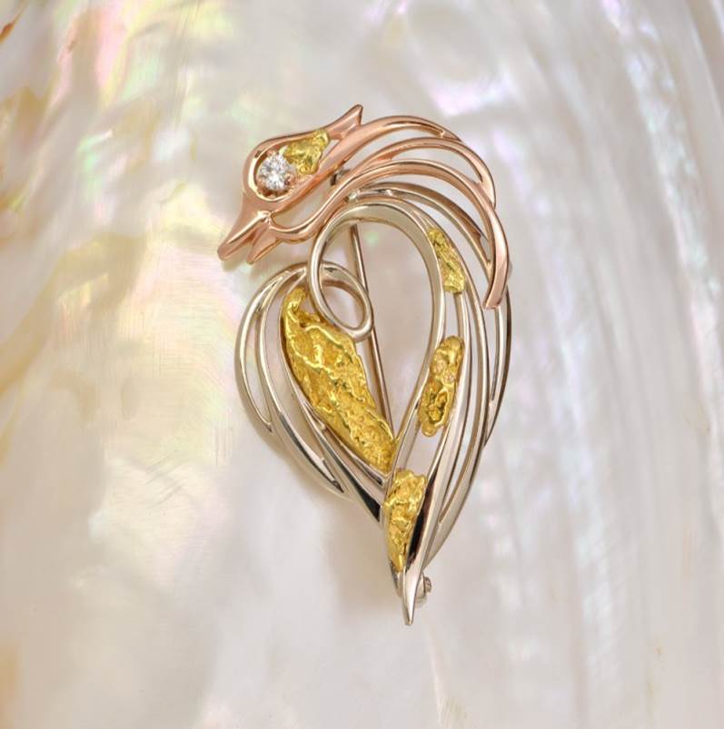 Брошь "Синица"