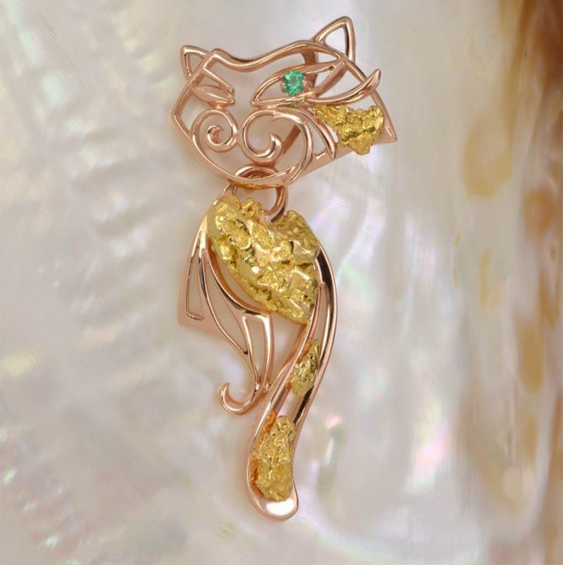 Брошь "Кошка"